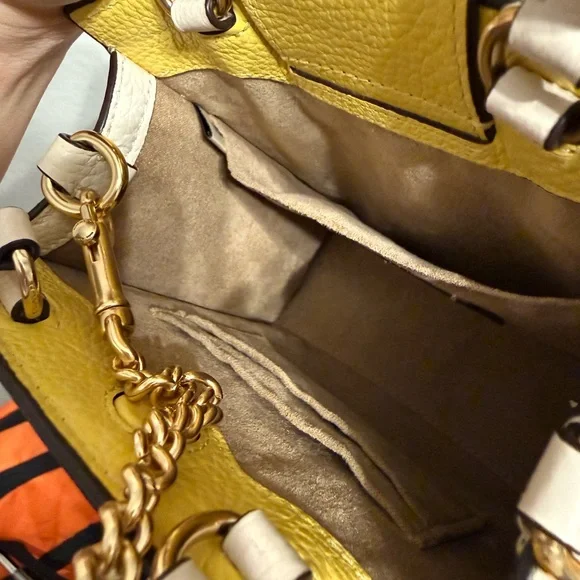 Coach Mini Bag in Yellow and Cream - Picture 6 of 7